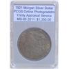 Image 1 : 1921 Morgan Silver Dollar MS-66 PCGS w/ Appraisal