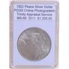 Image 1 : 1922 Peace Silver Dollar MS-66 PCGS w/ Appraisal