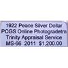 Image 3 : 1922 Peace Silver Dollar MS-66 PCGS w/ Appraisal