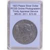 Image 1 : 1923 Peace Silver Dollar MS-63 PCGS w/ Appraisal