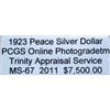 Image 3 : 1923 Peace Silver Dollar MS-67 PCGS w/ Appraisal