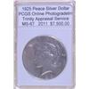 Image 1 : 1925 Peace Silver Dollar MS-67 PCGS w/ Appraisal