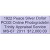 Image 3 : 1922 Peace Silver Dollar MS-67 PCGS w / Appraisal