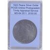 Image 1 : 1922 Peace Silver Dollar MS-64 PCGS w/ Appraisal