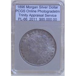 1896 Morgan Silver Dollar PL-66 PCGS w/ Appraisal