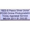 Image 3 : 1923-S Peace Silver Dollar MS-64 w/ Appraisal