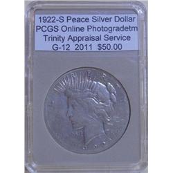 1922-S Peace Silver Dollar GOOD-12 w/Appraisal
