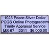 Image 3 : 1923 Peace Silver Dollar MS-67 PCGS w/ Appraisal