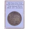 Image 1 : 1922 Peace Silver Dollar MS-67 PCGS w/ Appraisal