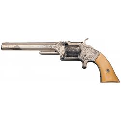 Engraved Smith & Wesson No. 2 Army Revolver with Ivory Grips