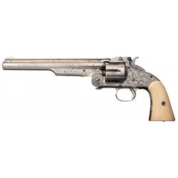 New York Engraved Smith & Wesson Model 3 American with Ivory Grips and Factory Letter