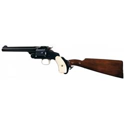 Desirable Smith & Wesson New Model No. 3 Frontier Single-Action Revolver with Ivory Grips, Shoulder 
