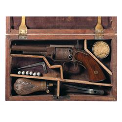 Cased James Warner Pocket Model Revolver with Accessories