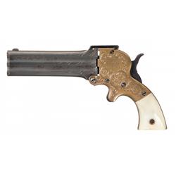 Attractive New York Engraved William W. Marston Three Barrel Superposed Pocket Pistol