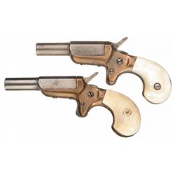 Two E. Allen & Co. 22 Vest Pocket Single Shot Derringers -A) E. Allen Vest Pocket Derringer with Pea