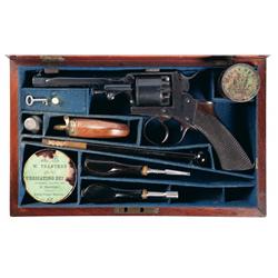 Cased Warrington Marked British Double Action Revolver with Accessories