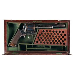Cased Engraved Adam's Double Action Centerfire Conversion Revolver
