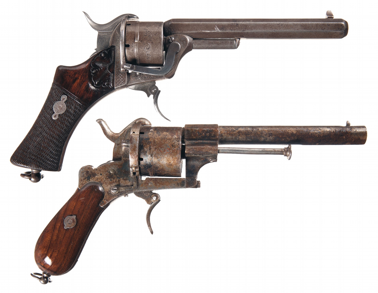 Pin Fire Revolver Invention Collector's Lot of Two Pinfire Revolvers -A) Doersce Suhl Pinfire Revolver