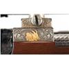 Image 5 : Custom Engraved Gold Inlaid Winchester Pre 64 Model 70 Bolt Action Rifle with Scope and Sling