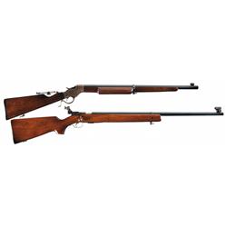 Two Target Rifles -A) Stevens Model 414 Armory Model Single Shot Rifle