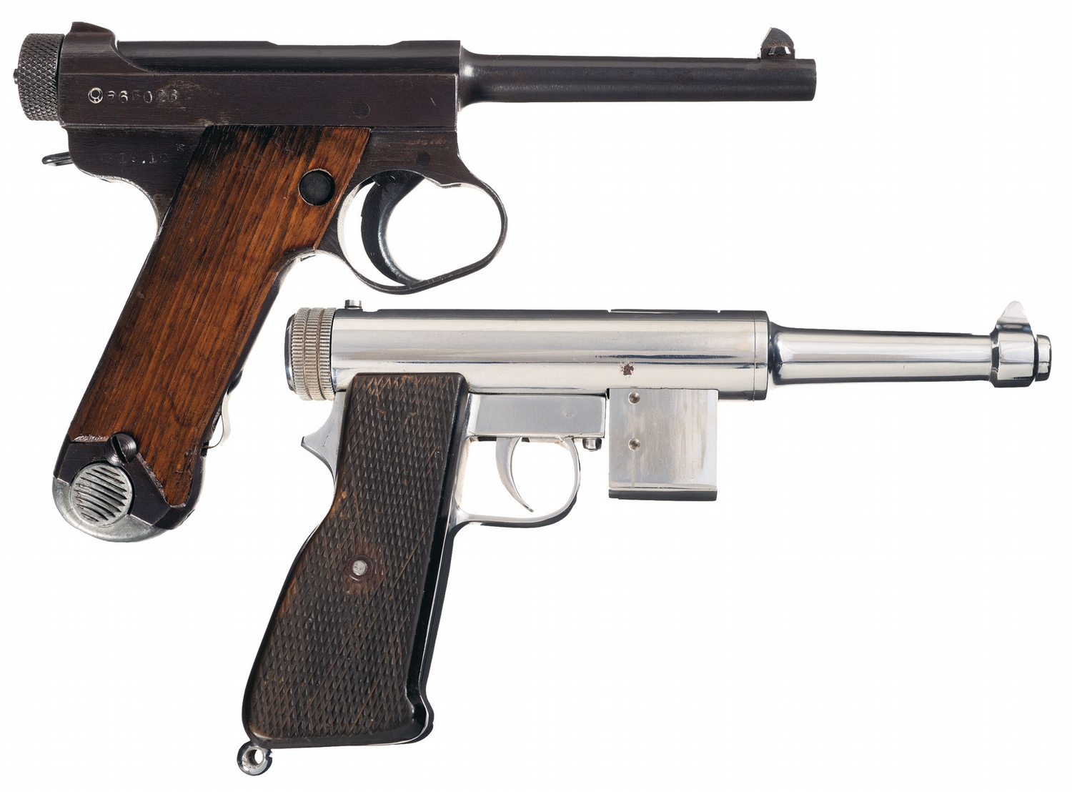 Two Semi-Automatic Pistols -A) Late WWII Japanese Type 14 Large Trigger
