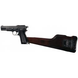 Canadian Inglis Mark I* High Power Pistol with Show Stock and Three Extra Magazines