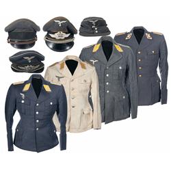 Grouping of Luftwaffe Coats and Hats, Including a Generalmajor's Coat