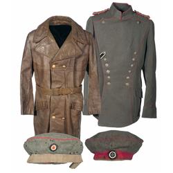 World War One Era Aviator Tunic, Hats, and a Nazi Leather Overcoat