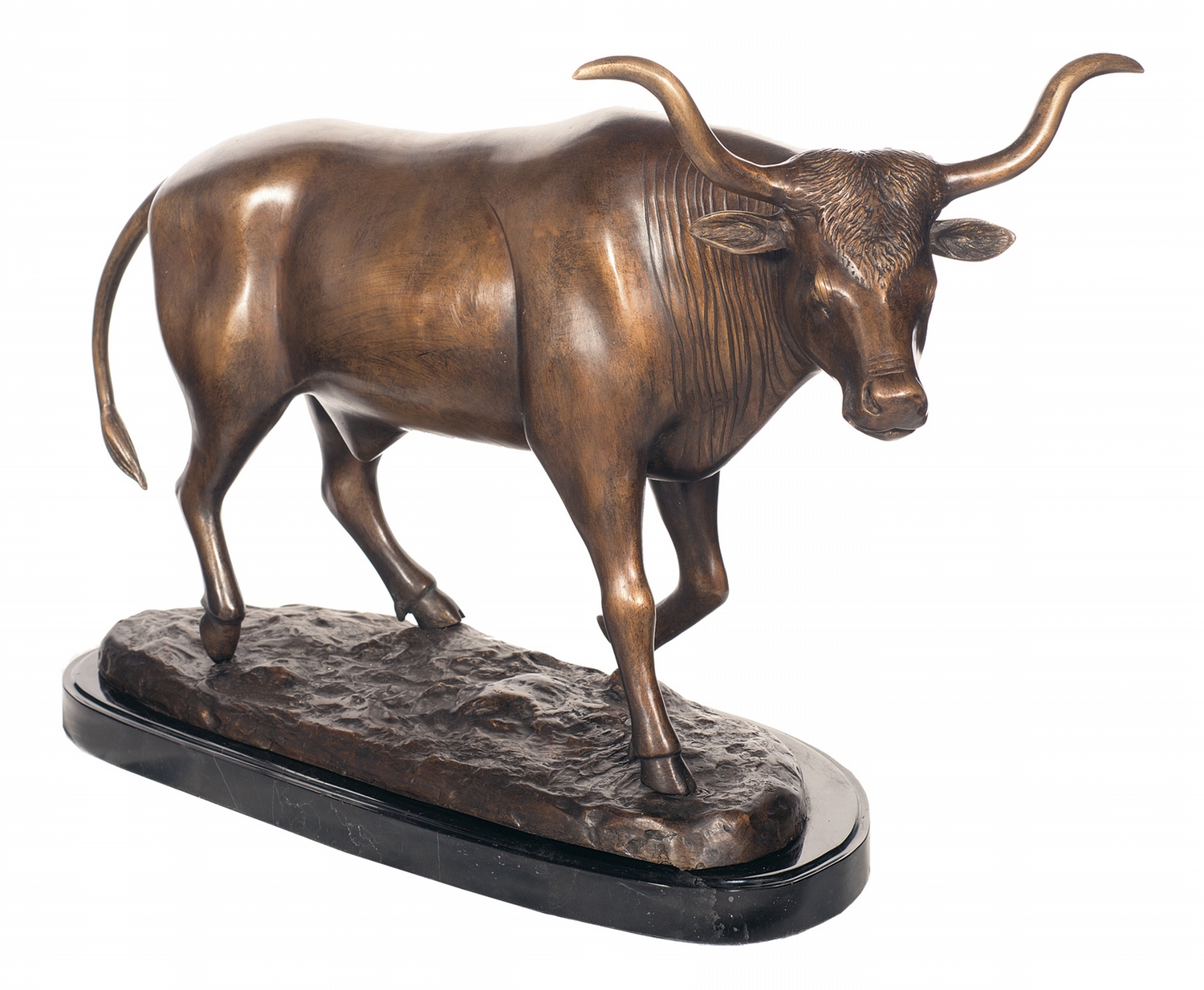 Lone Texas Longhorn Bronze Sculpture