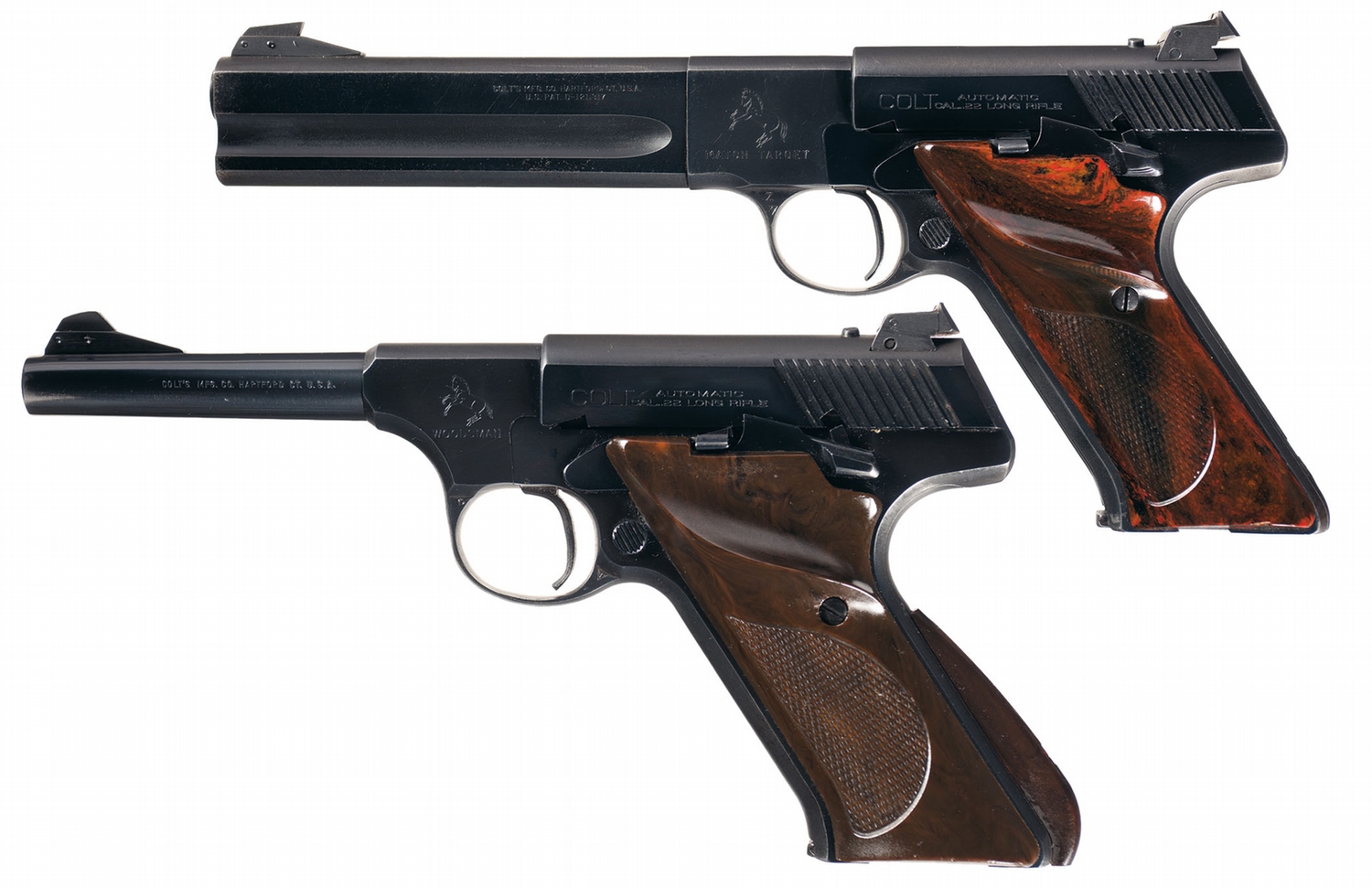 Two Colt Woodsman Semi-Automatic Pistols -A) Colt Second Series Match ...