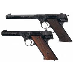 Collector's Lot of Two Mike Gouse Custom Engraved High Standard Semi-Automatic Pistols -A) Custom En