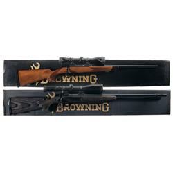 Two Boxed Browning Medallion A-Bolt Bolt Action Rifles -A) Engraved Browning Micro Medallion Bolt Ac