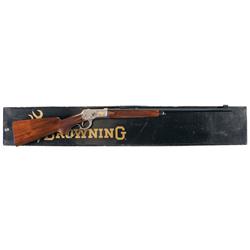 Signed Engraved and Gold Enhanced Browning Model 65 High Grade Lever Action Rifle with Box