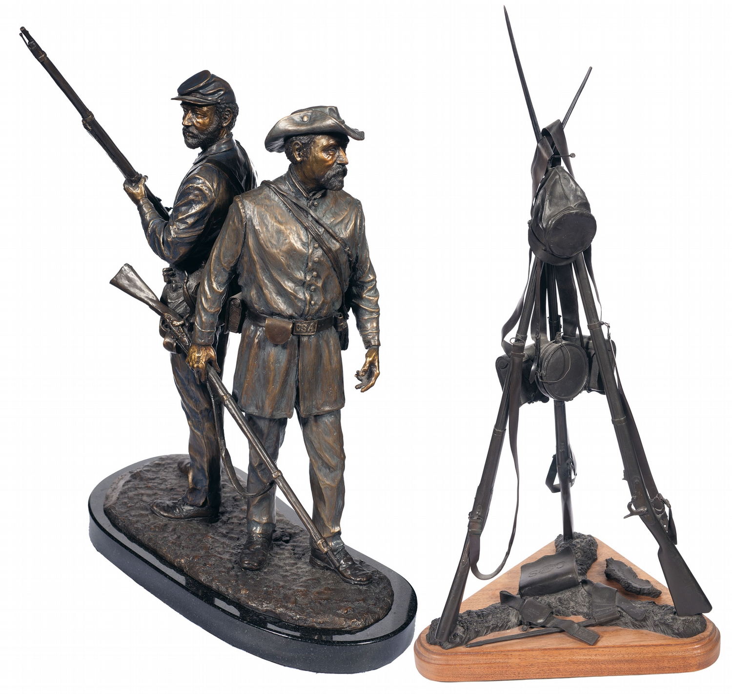 Two Bronze Civil War Themed Sculptures