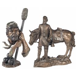 Two Mark Hopkins Bronze Civil War Themed Sculptures