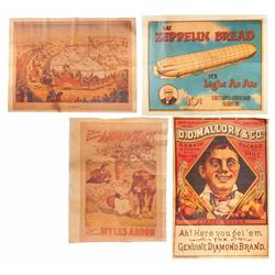 Four Chromolithographes on Oil Cloth