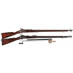 Two Springfield Trapdoor Rifles -A) Springfield Model 1868 Trapdoor rifle