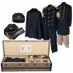 Exceptional Early 20th Century Illinois Colonel's Dress Frockcoat with Accessories Attributed to Col