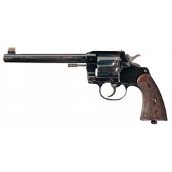 British Proofed Colt New Service Double Action Target Revolver in 455 Eley