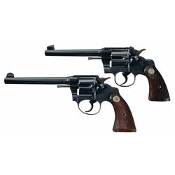 Collector's Lot of Two Colt Double Action Revolvers -A) Colt Officers Model Double Action Revolver