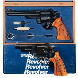 Two Smith & Wesson Revolvers -A) Smith & Wesson Model 29-2 Double Action Revolver with Wood Case