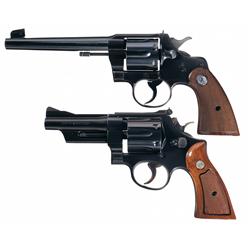 Two Double Action Revolvers -A) Colt Officers Model Heavy Barrel Target Revolver