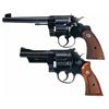 Image 1 : Two Double Action Revolvers -A) Colt Officers Model Heavy Barrel Target Revolver