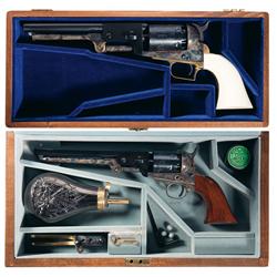 Two Cased Colt Black Powder Series Percussion Revolvers -A) Cased Colt Dragoon Second Model Percussi