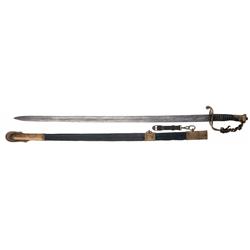 Civil War Foot Officer's Sword with Confederate Inscribed Scabbard