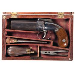Historical Family Military Related Grouping Including Cased Allen & Wheelock Pepperbox Pistol with A