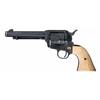 Image 1 : Custom Engraved Gold Inlaid Postwar Colt Single Action Army Revolver with Carved Ivory Grips