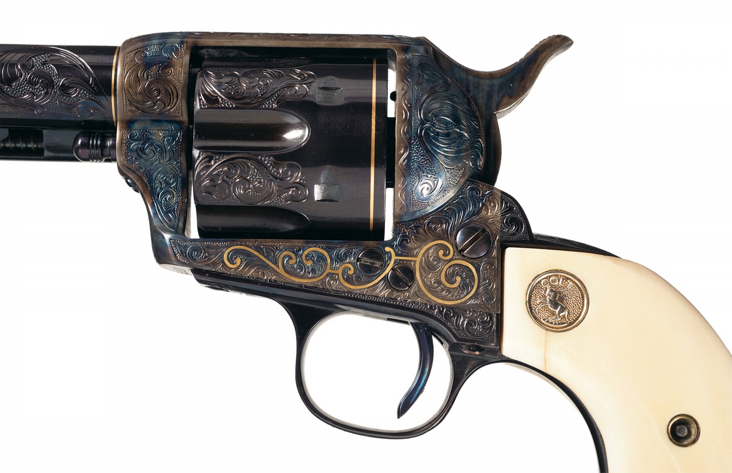 Custom Engraved and Gold Inlaid Black Powder Colt Single Action Army ...