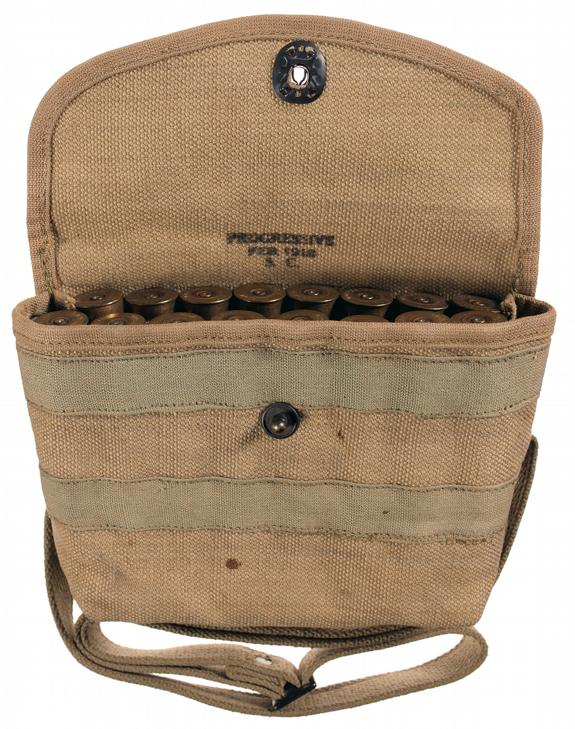 Old Post Shell Pouch Scarce WWII Model 1917 U.S Shotgun Shell Pouch with Shells