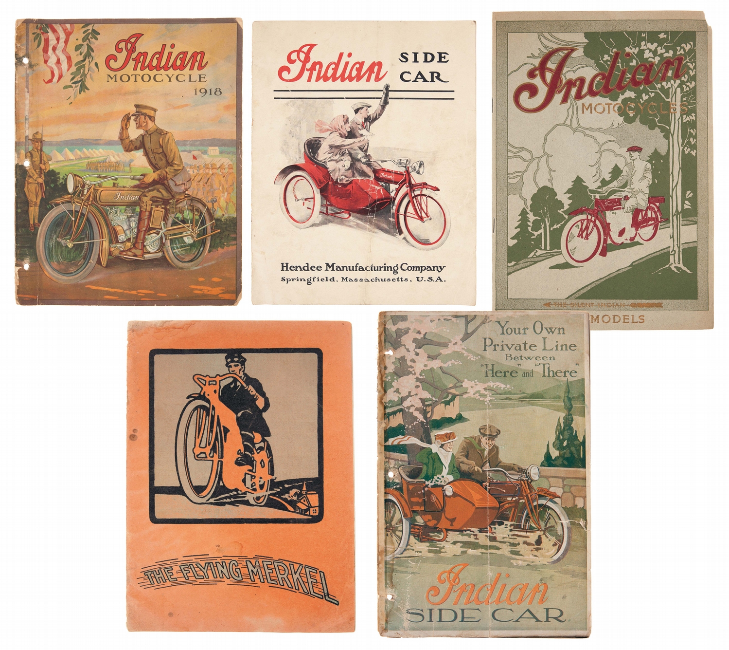 Five Vintage Motorcycle Catalogs